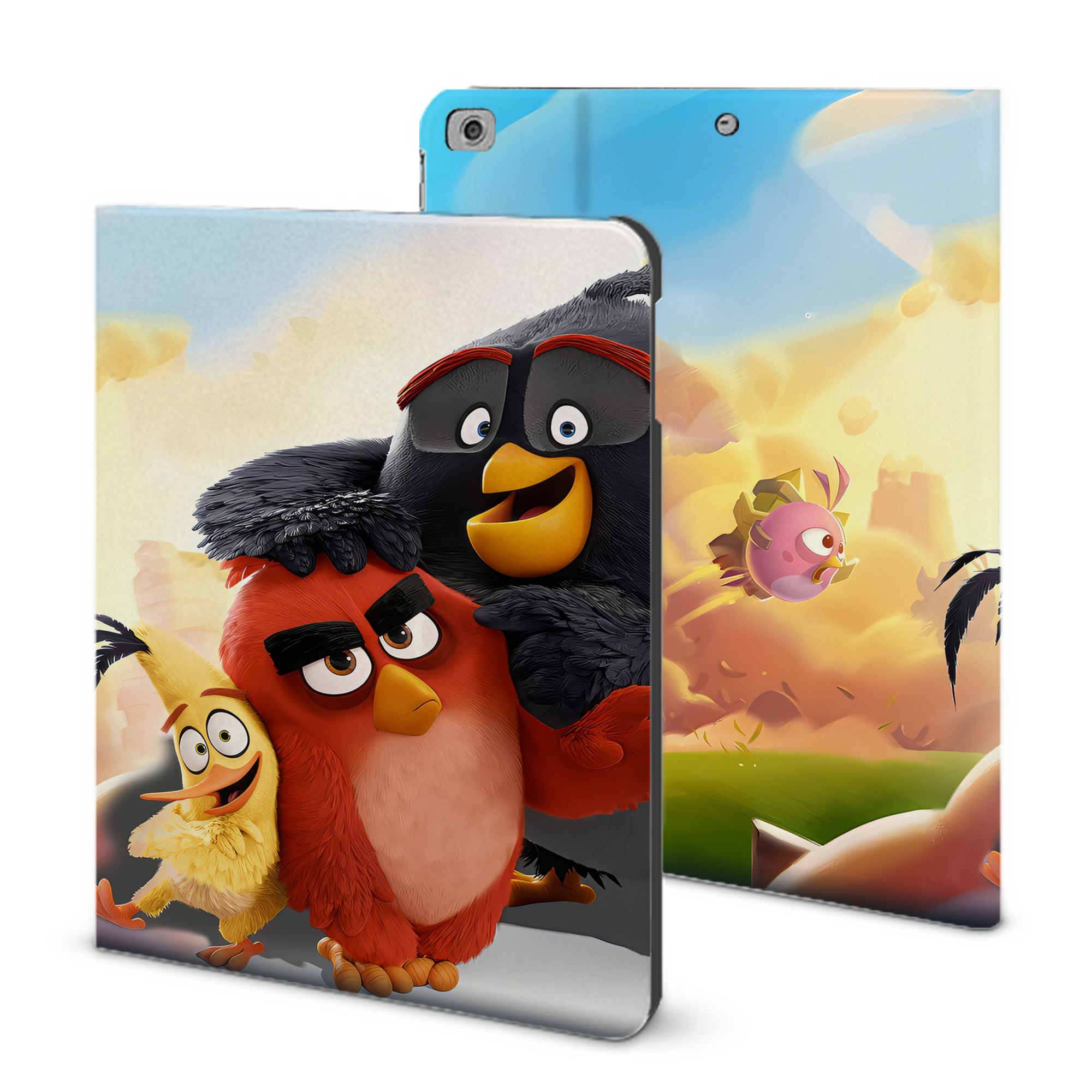 （画像用） Angry Birds アングリーバード IPad ケース ブック型 PUレザー TPU 耐衝撃 軽量 薄型 ペン収納なし 全面保護 IPad 各モデル対応